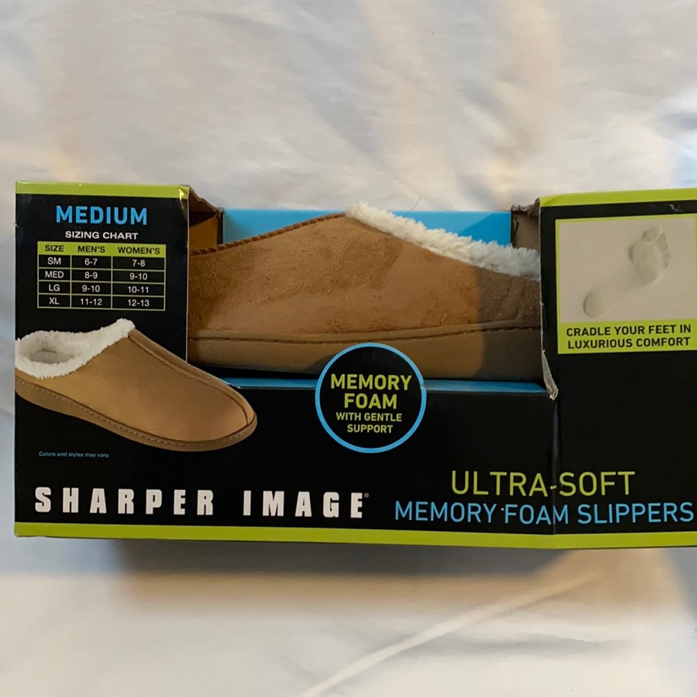 Sharper Image Memory Foam Slippers